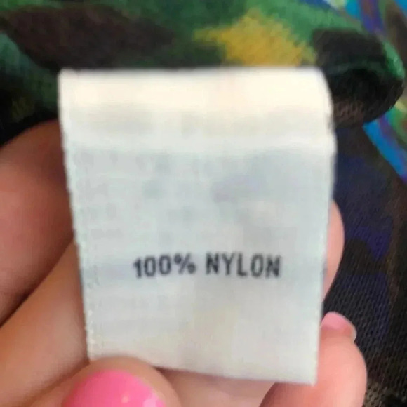 kennith Cole black floral long scoop neck short sleeve shirt size large - Picture 7 of 10